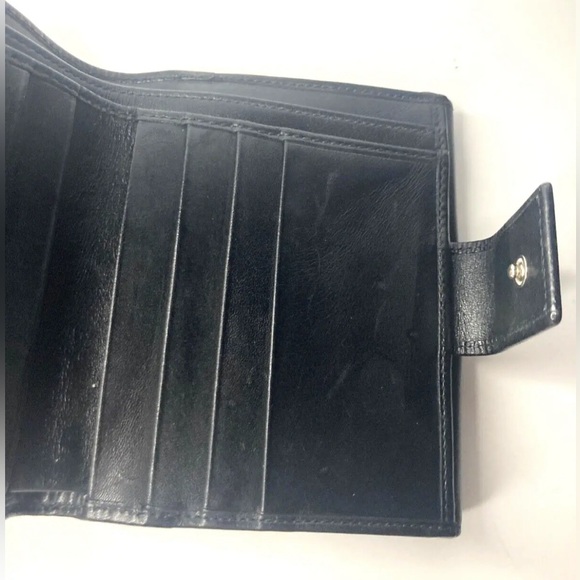 GUCCI VINTAGE GG LOGO PLATE LEATHER WALLET MEN BIFOLD BLACK - Picture 13 of 15